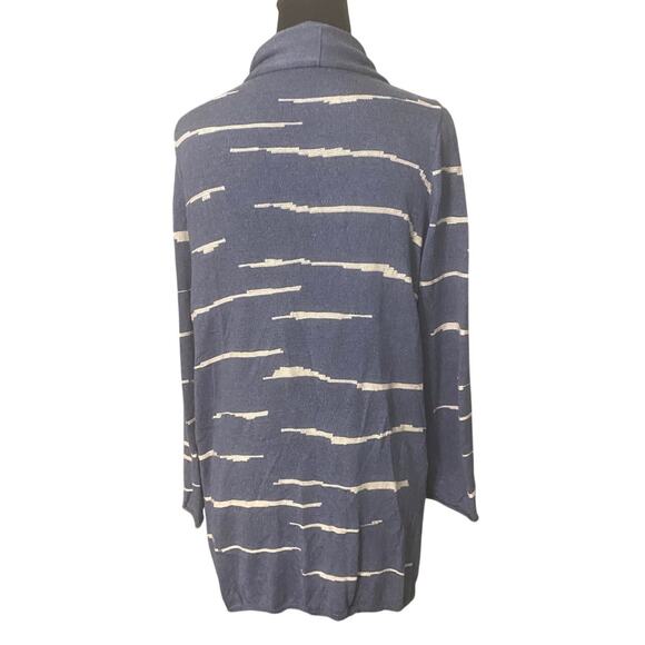 ZOZO Blue White Open Front Cardigan Sweater Women’s Size M cozy‎ layering fall - Picture 2 of 7